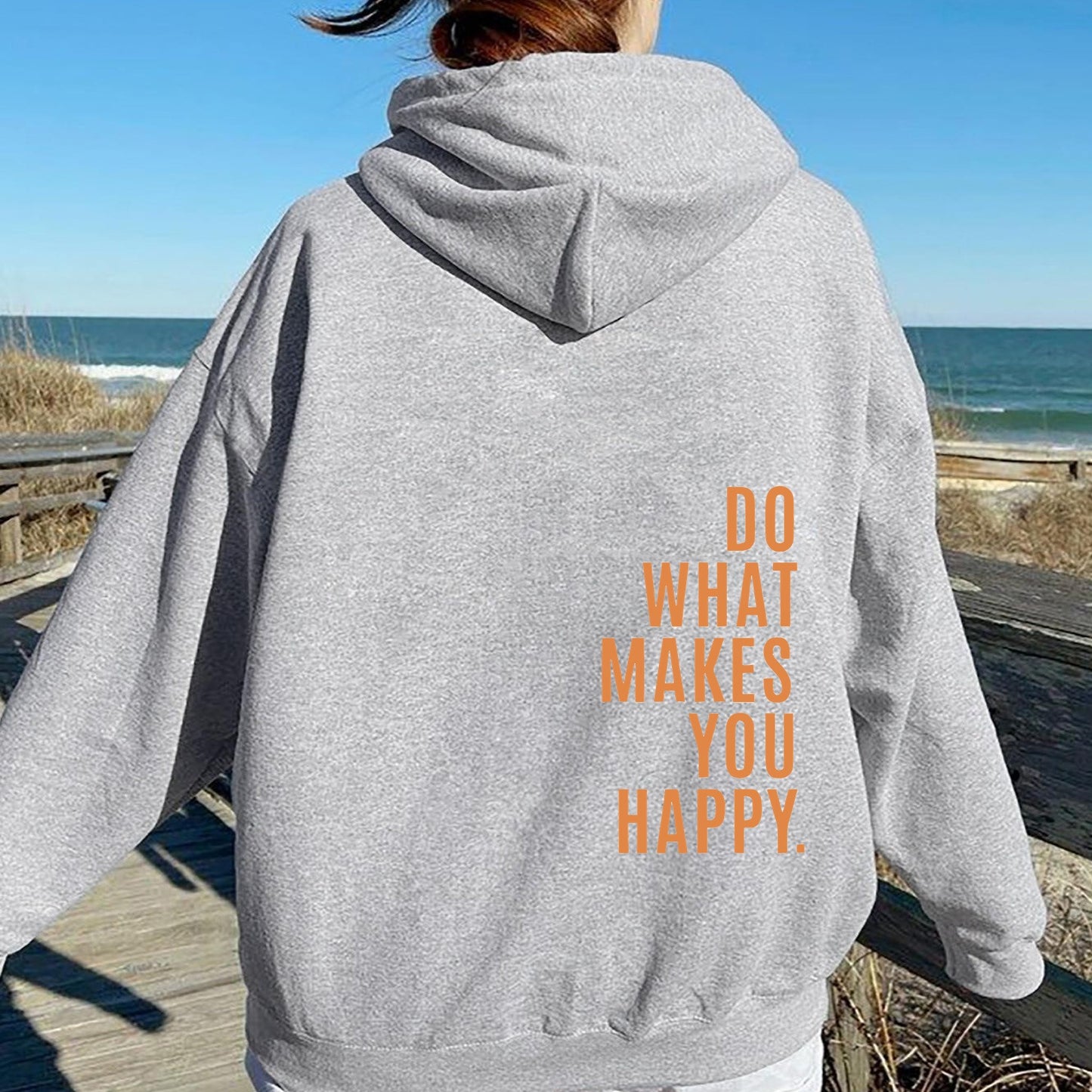 Do What Makes You Happy Dropped Shoulder Hoodie