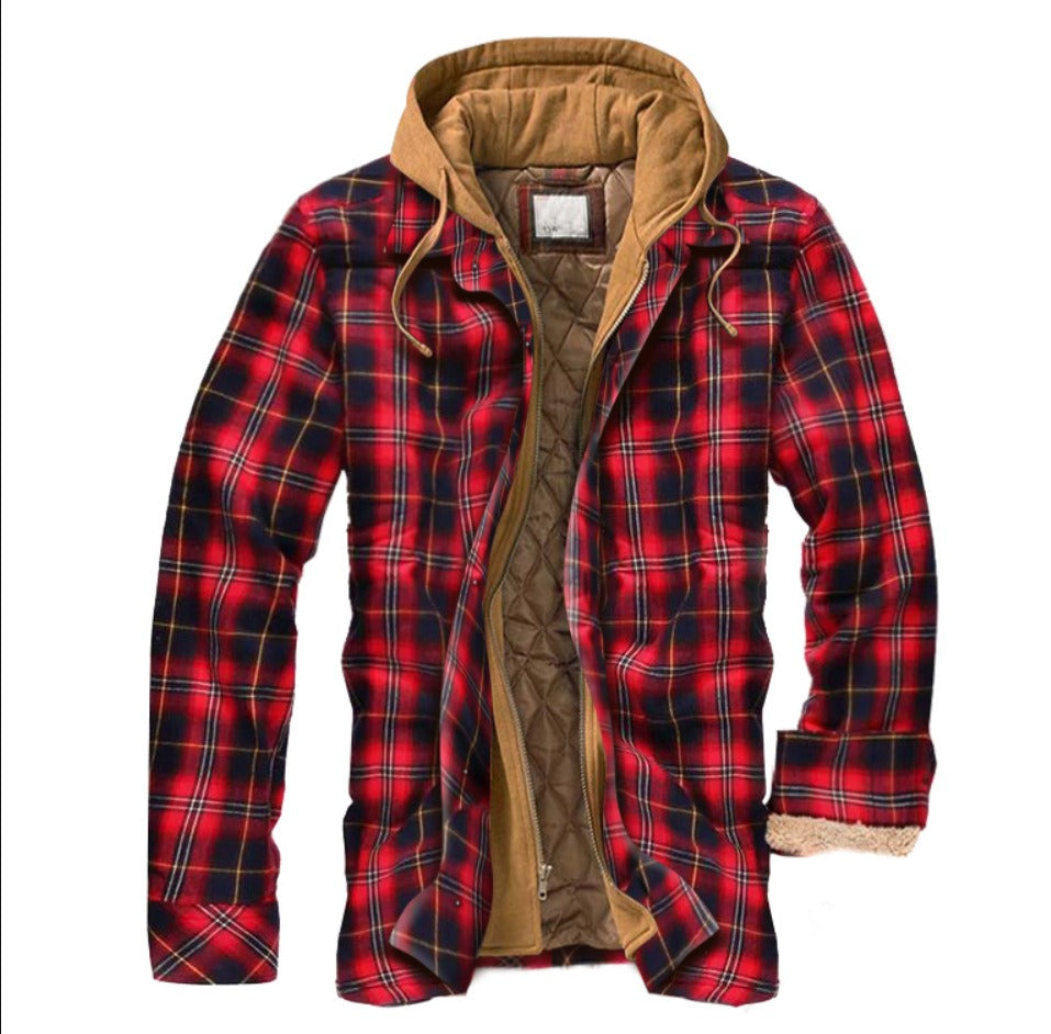 Men's Harajuku Plaid Jacket - Cotton 3D Printed Coat