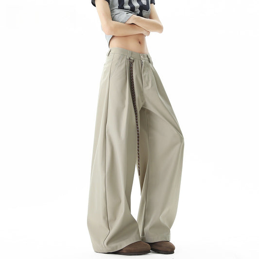 Harajuku Style Solid Color Curved Knife Trousers