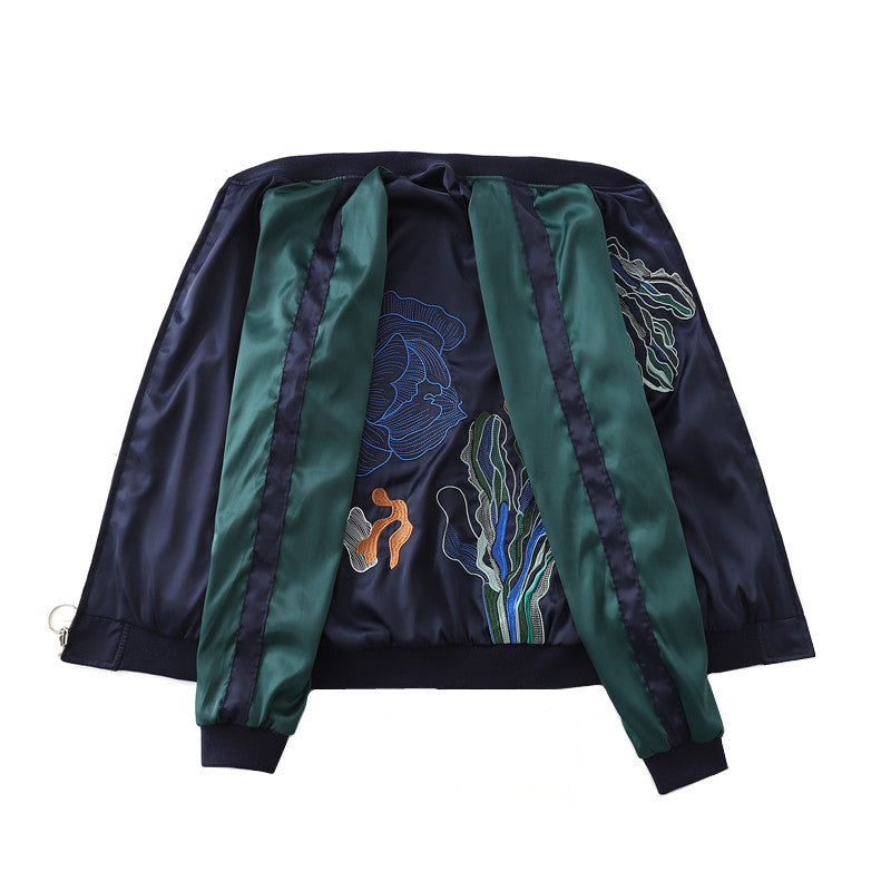 Reversible Embroidered Baseball Jersey - Harajuku Chic