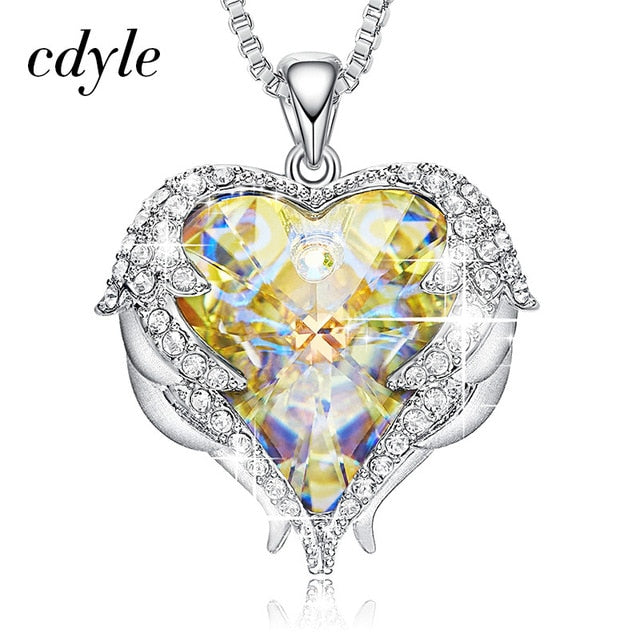 Harajuku Angel Wings Necklace with Swarovski Crystals