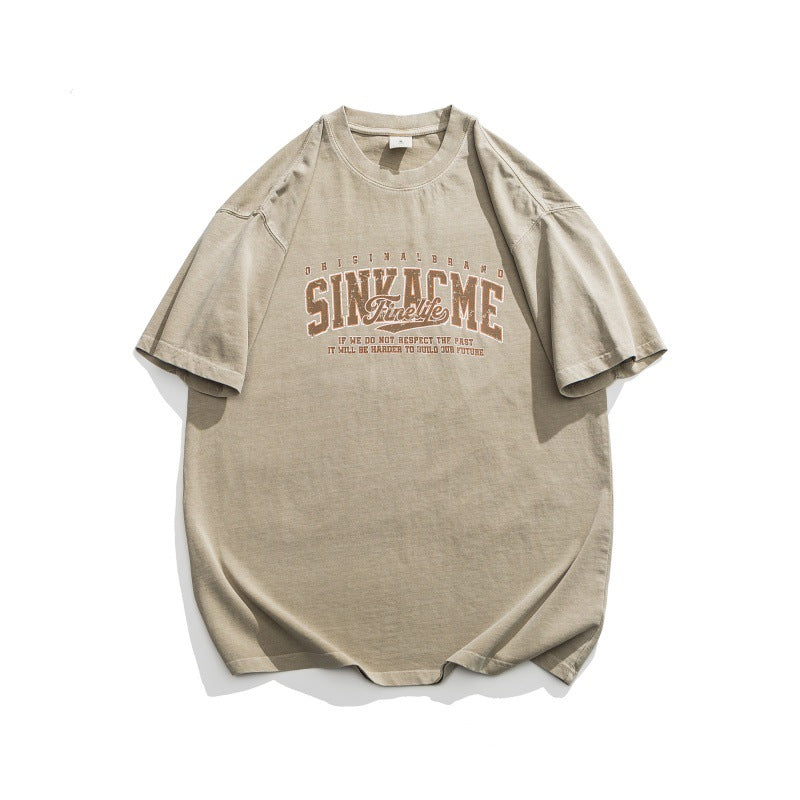 Harajuku Style Vintage Letter Print Loose Tee