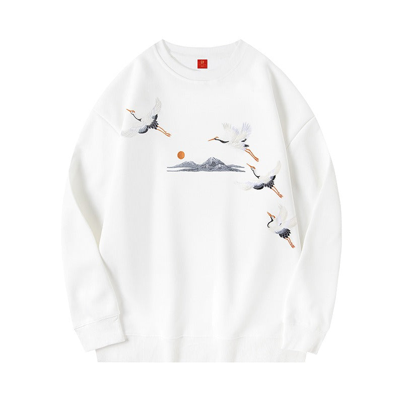 Harajuku Style Men's Round Neck Pullover Sweatshirt
