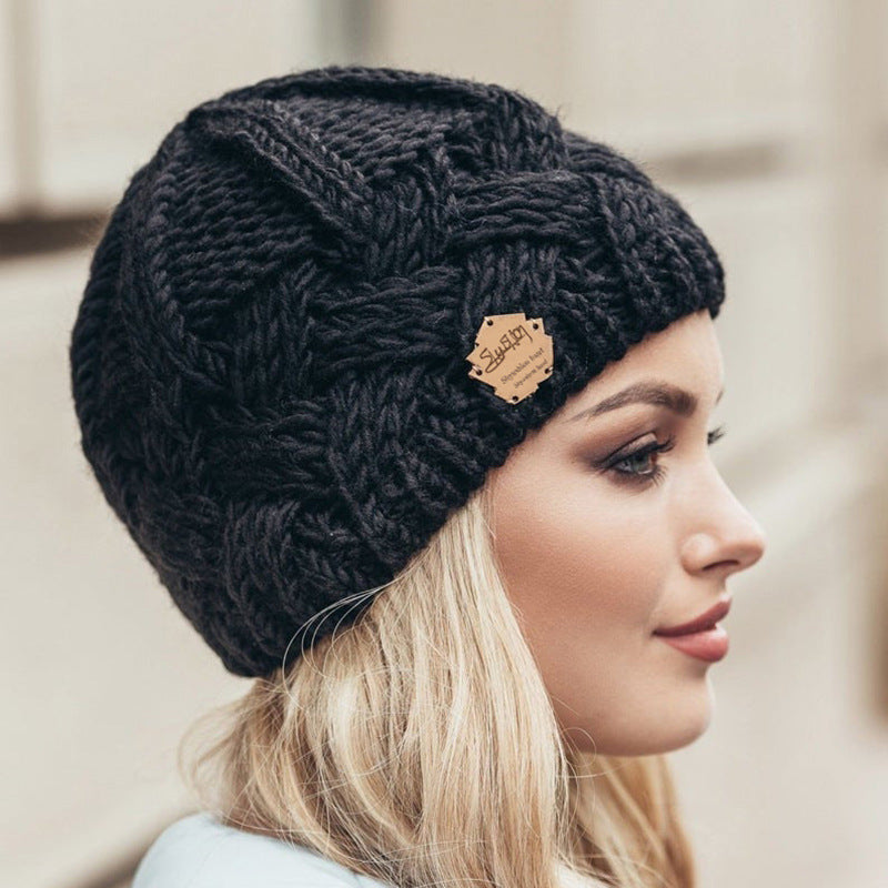 Retro Diamond Grid Knitted Hat for Fashion-Forward Individuals