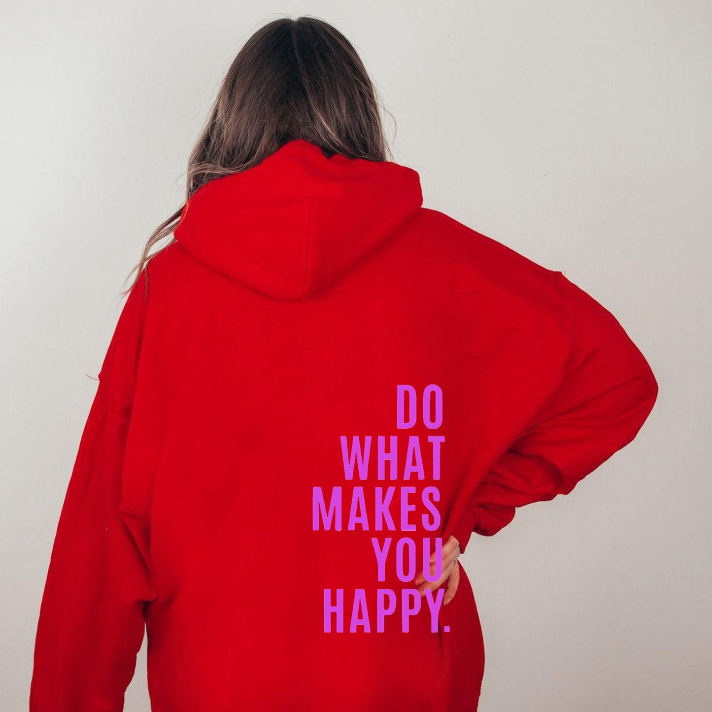 Do What Makes You Happy Dropped Shoulder Hoodie