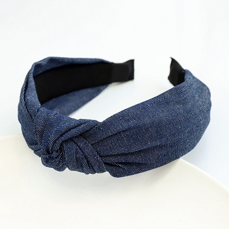 Denim Knot Hair Hoop for Girls