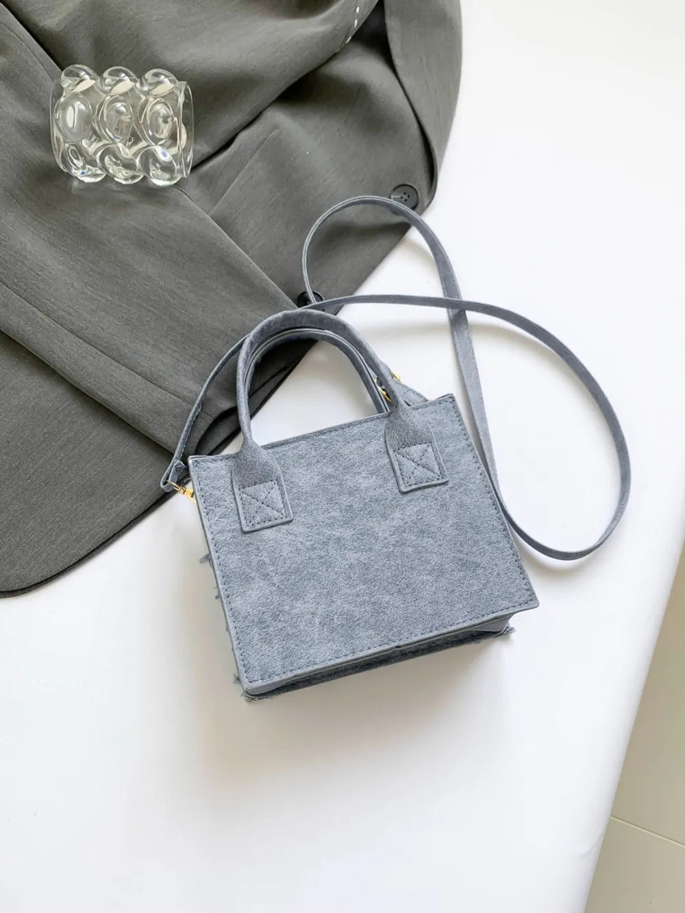 Raw Edge Plaid Shoulder Bag - Harajuku Style