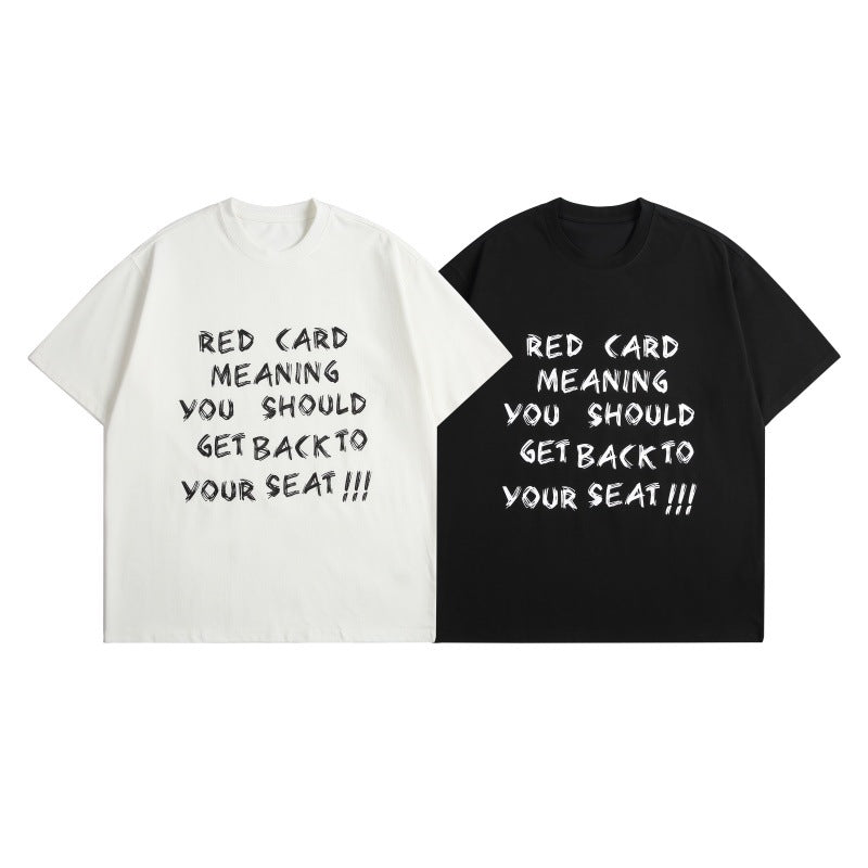 Hand Drawn Letter Print Loose Fit Tee