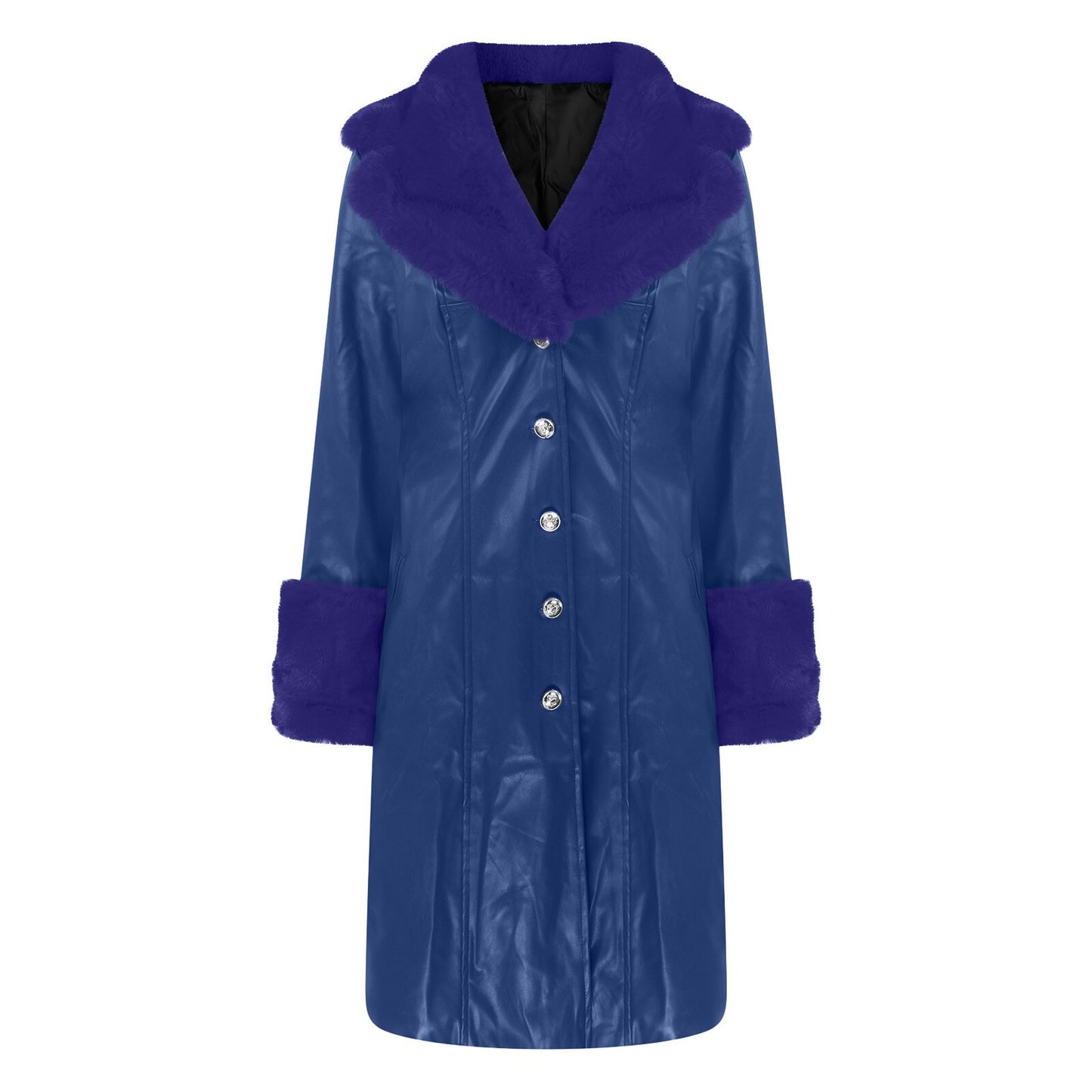 Harajuku Style Large Fur Collar Zipper Coat