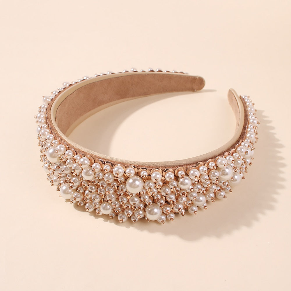 Elegant Handmade Imitation Pearl Hairband