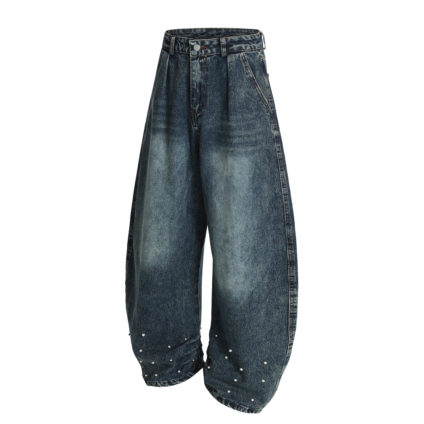 Harajuku Style Wide Leg Wash Denim Jeans