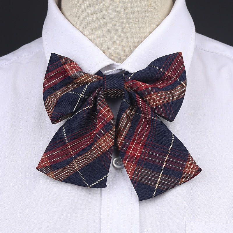 Cotton JK Bow Tie Skirt with Plaid Ornaments