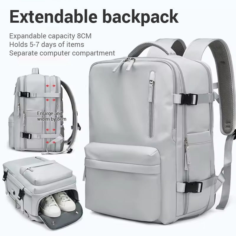 Waterproof 18 Inch Laptop Backpack - Vintage Unisex Leather