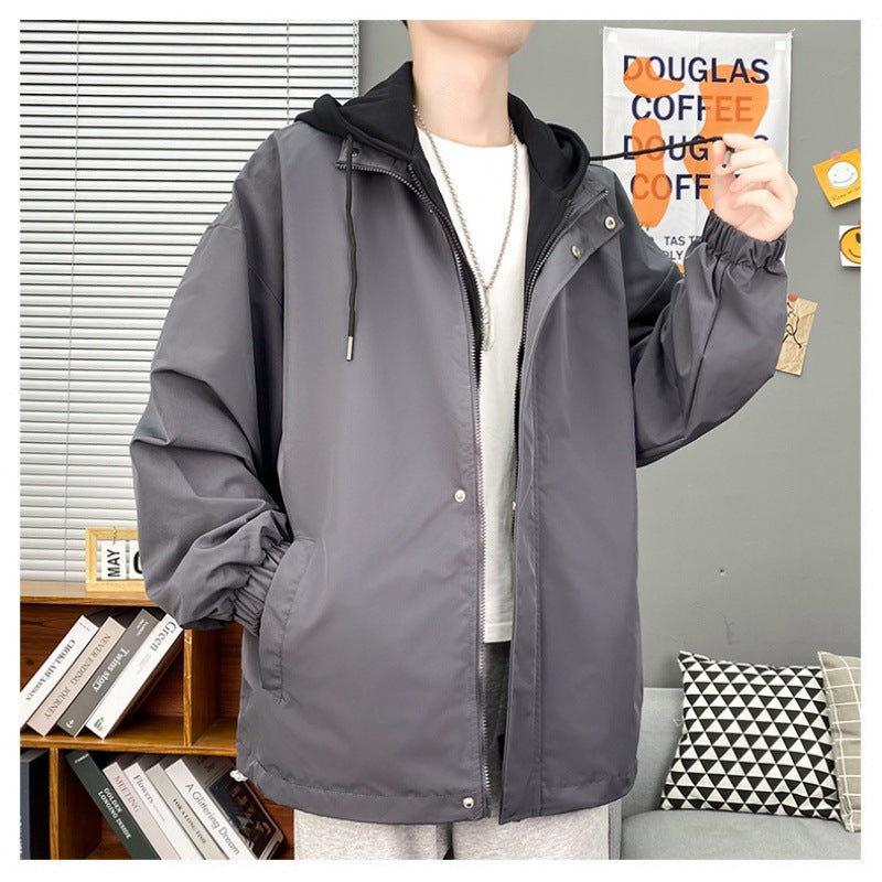 Autumn Breathable Hooded Bomber Jacket for Men
