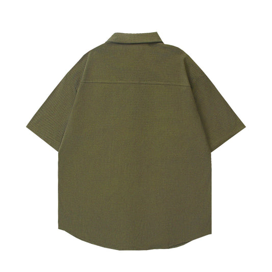 Retro Cartoon Embroidery Casual Shirt for Men