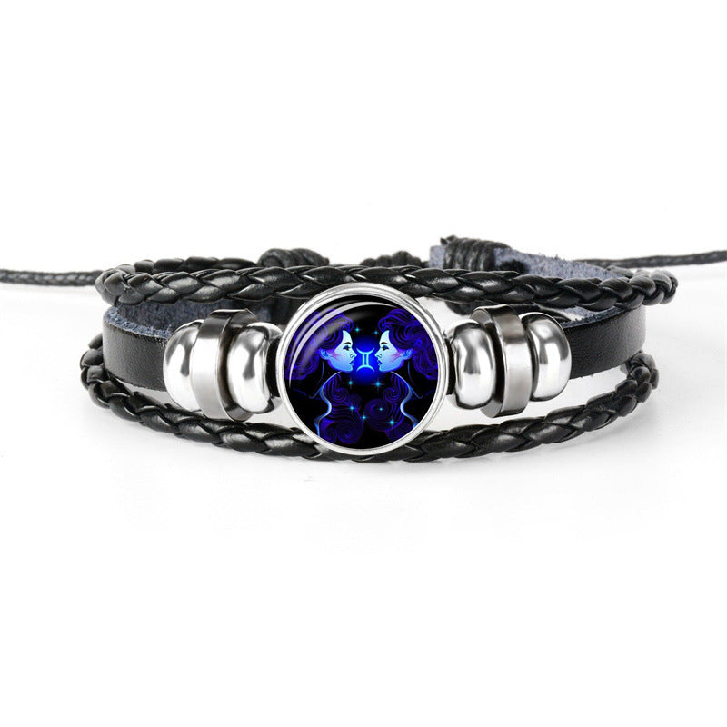 Glow in the Dark 12 Constellations Zodiac Sign Bracelet
