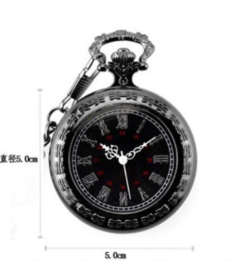 Gothic Big Roman Hollow Pocket Watch - Harajuku Style