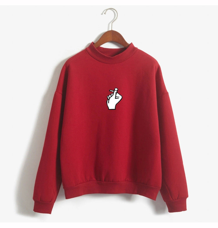 Playful Love Gesture Crewneck Sweatshirt for Women