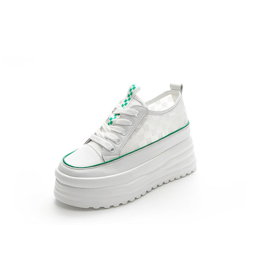 Korean Style Thick-Soled Leather Shoes for Women