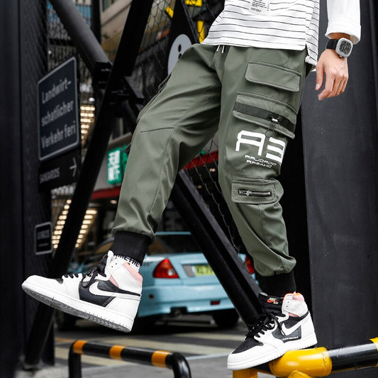 HIQOR Harajuku Multi Pocket Cargo Pants - Hip Hop Streetwear