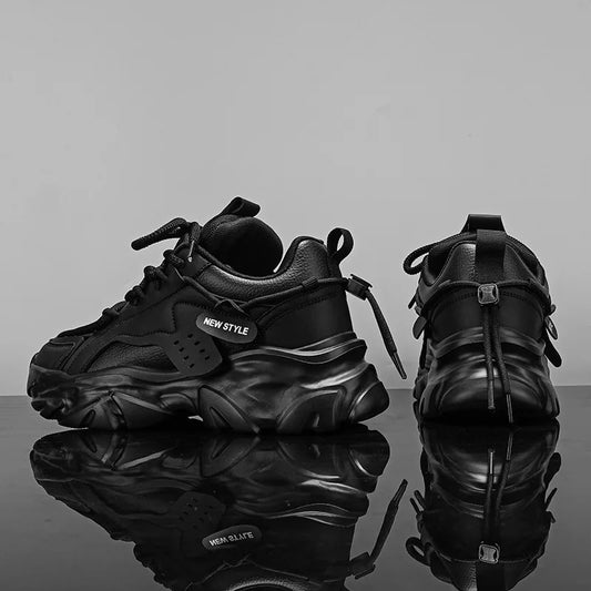 Harajuku Style Men's White Sneakers - Lightweight Casual Lace-up Shoes