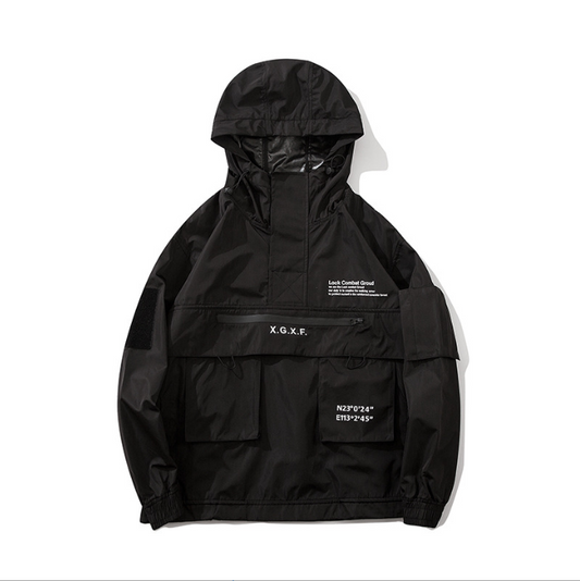 Harajuku Style Multi Pocket Workwear Coat for Men