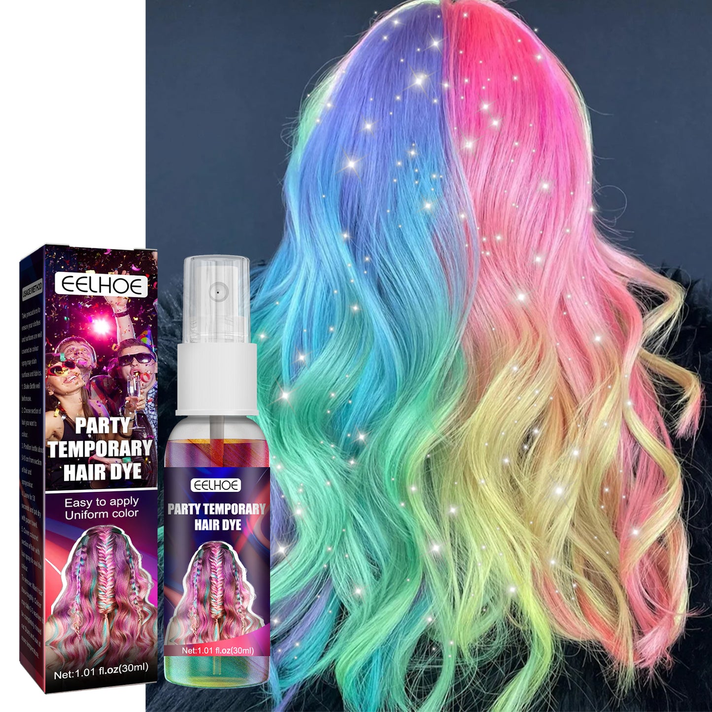 Party Glitter Hair Dye - Vibrant Temporary Color