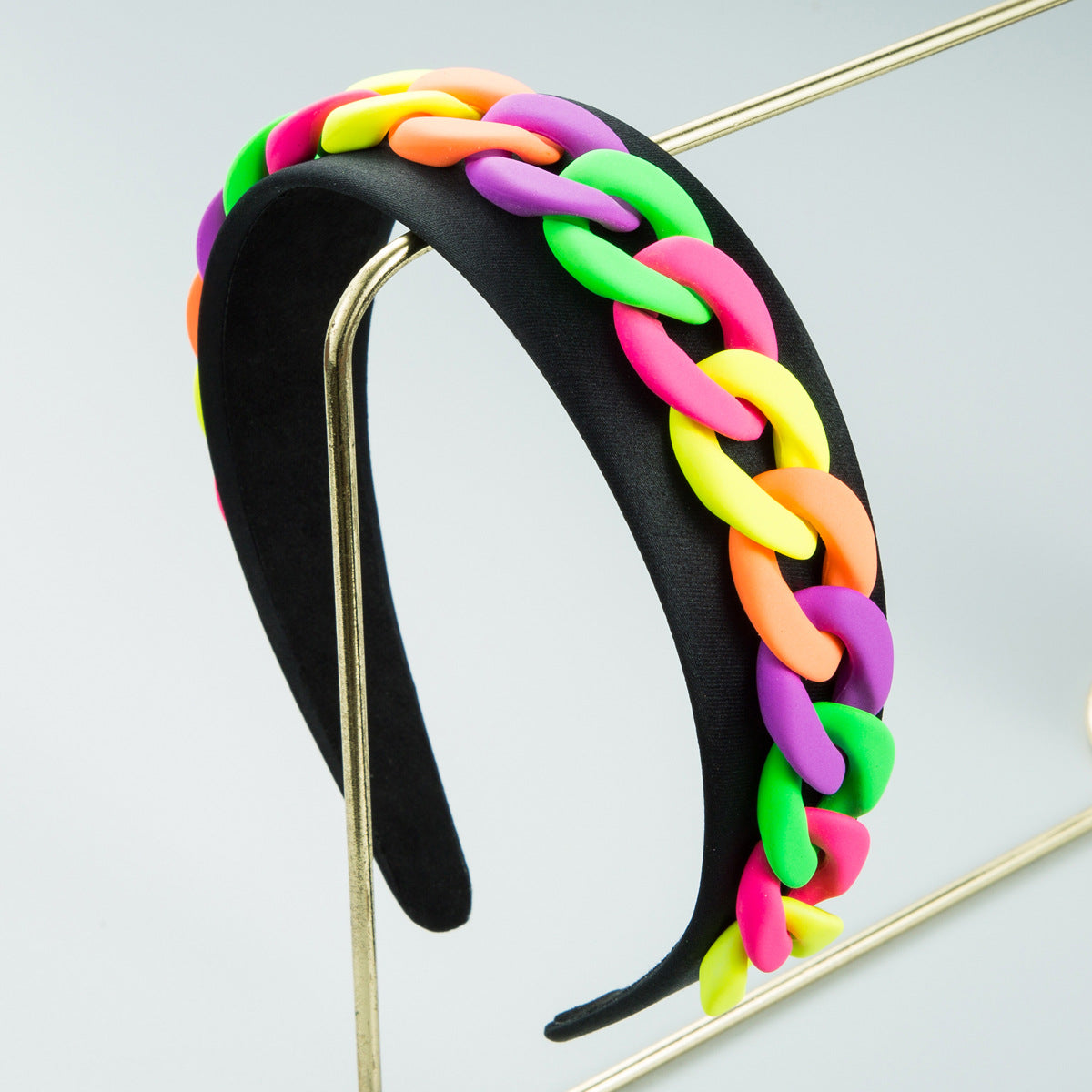 Pastoral Style Wide-Brimmed Color Chain Headband