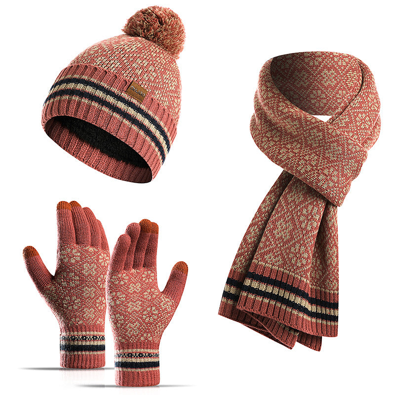 Harajuku Knitted Winter Scarf, Hat & Gloves Set