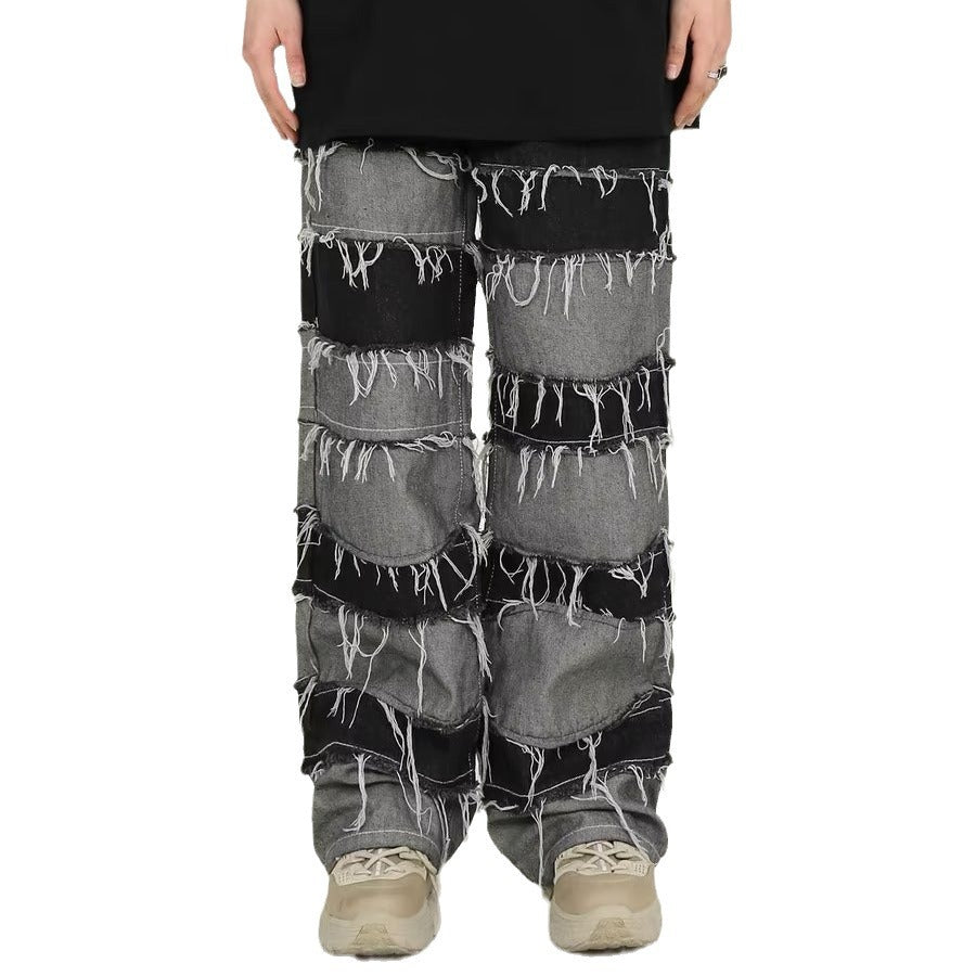 Playful Tassel Patchwork Jeans - Harajuku Style