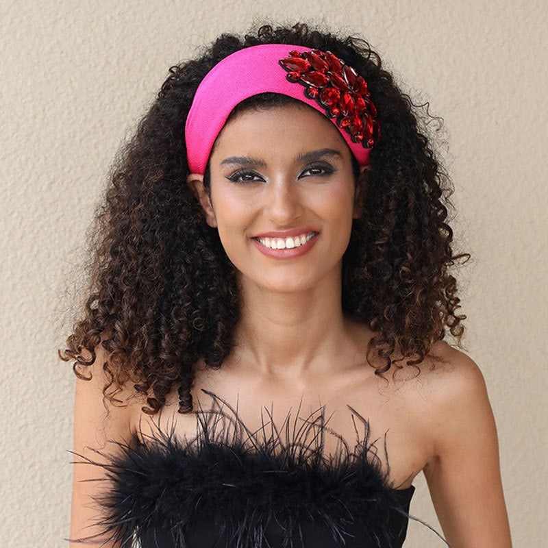 Solid Color Diamond Inlaid Wide Edge Anti-Slip Face Wash Headband