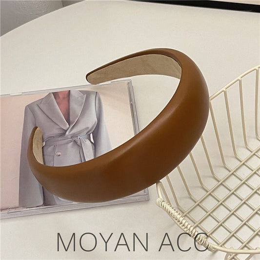 Elegant PU Leather Wide Edge Hair Band