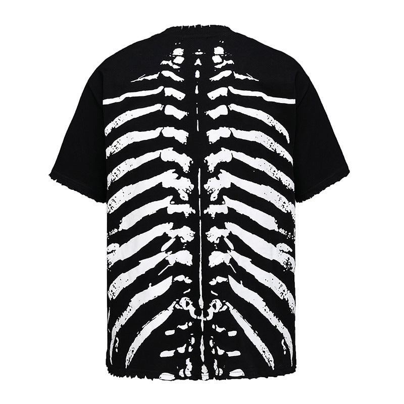 Harajuku Style Cartoon Skull Demon Cotton Tee