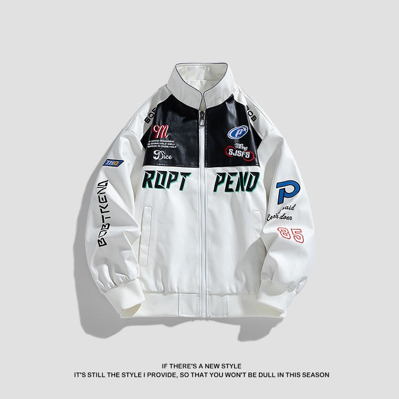 Harajuku Style Men's PU Leather Motorcycle Jacket