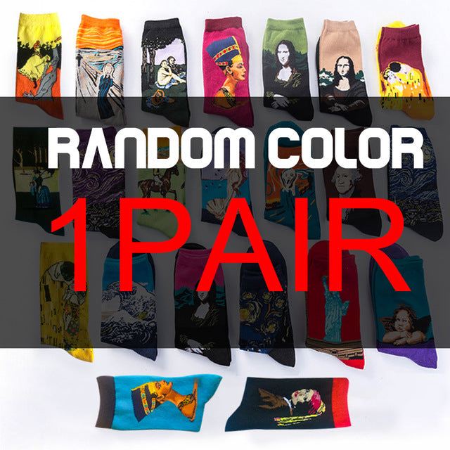 3D Retro Starry Night Art Socks – Unisex Funny Vintage Design