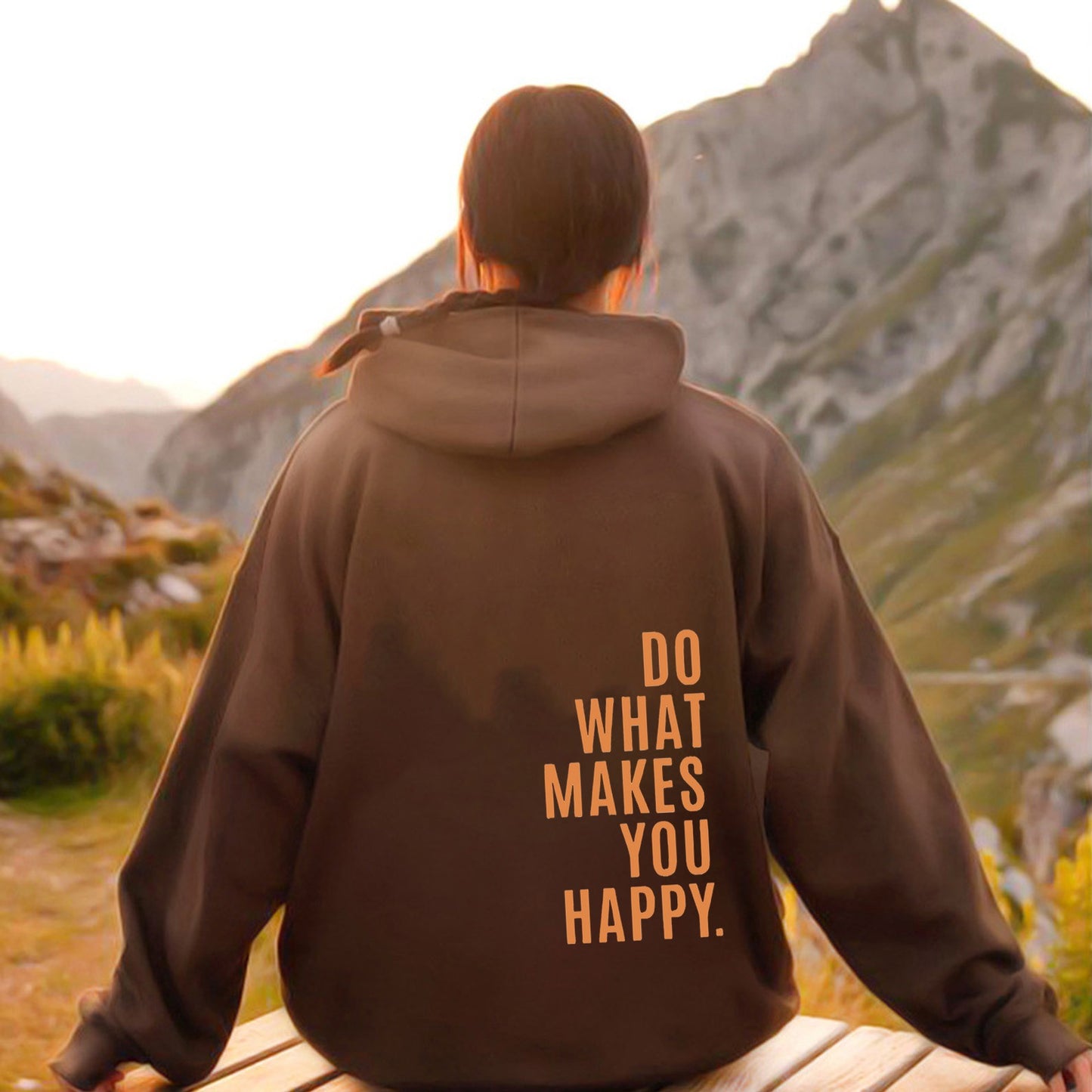 Do What Makes You Happy Dropped Shoulder Hoodie