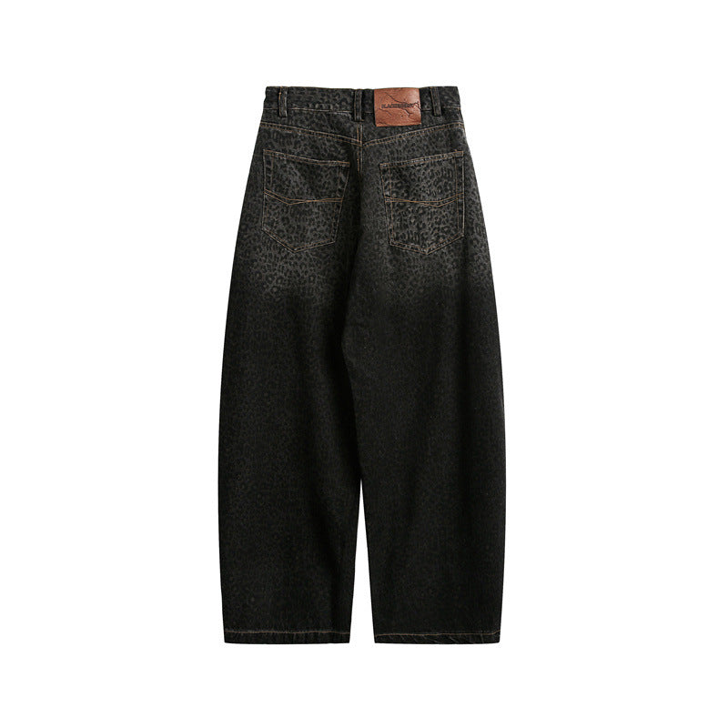 Leopard Print Casual Jeans for Men and Women