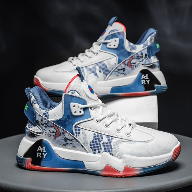 Trendy High Top Men’s Shoes - Breathable Leather Casual Sports Footwear