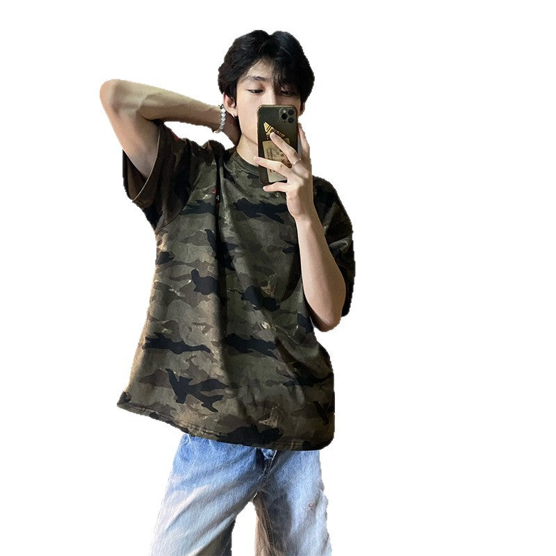 Harajuku Camouflage Short Sleeve T-Shirt for Summer