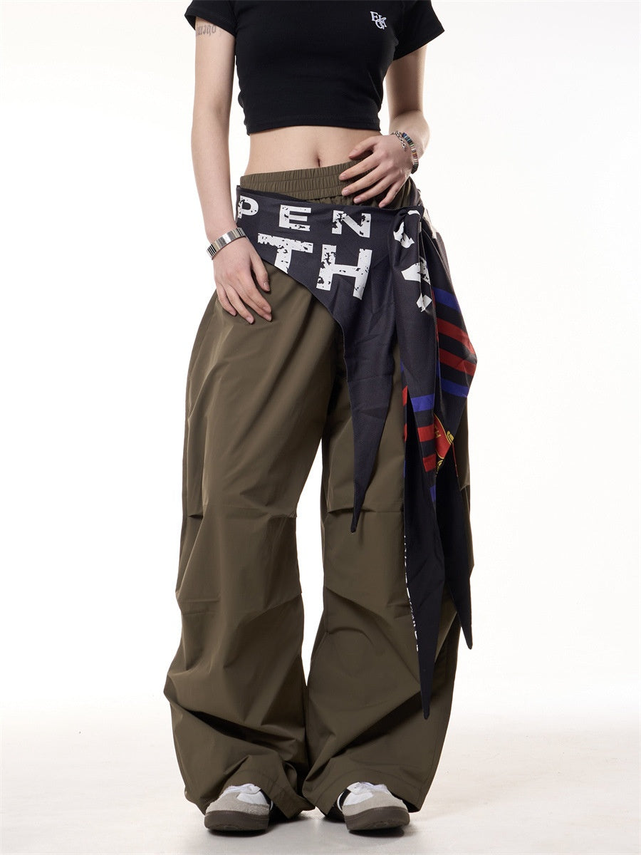 Spliced Fart Curtain Casual Pants