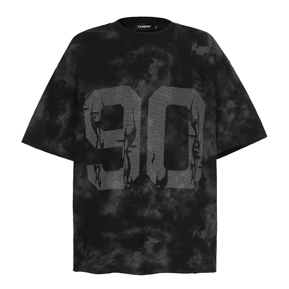 Harajuku Tie-Dye Letter Print Short Sleeve T-Shirt