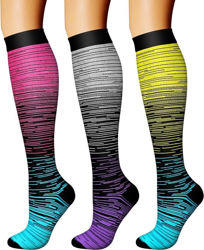 Sports Compression Socks - Long Tube Calf Socks for Skipping Rope and Cycling