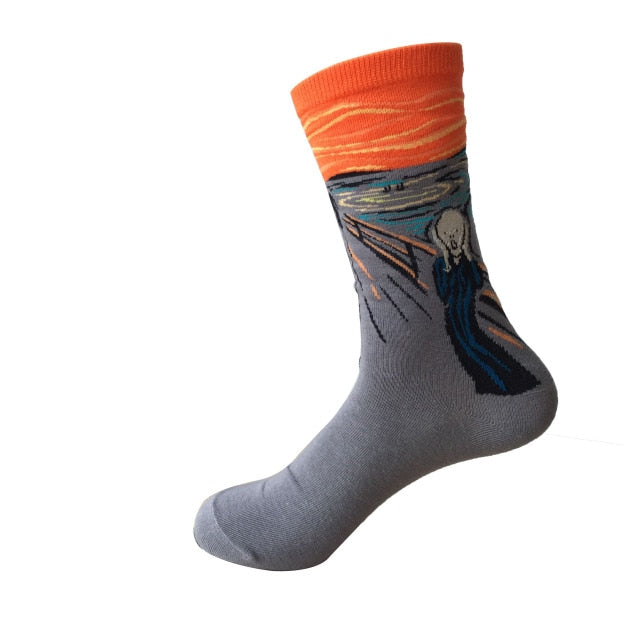 3D Retro Starry Night Art Socks – Unisex Funny Vintage Design