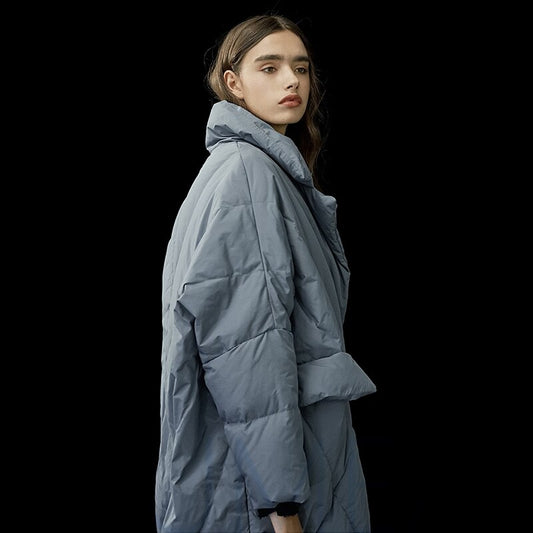 Harajuku Style Oversized Long Down Jacket for Women
