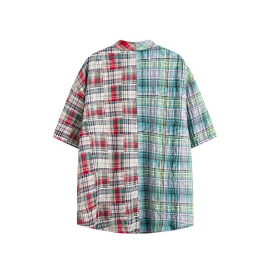 Harajuku Plaid Shirt - Unisex Loose Fit Short Sleeve