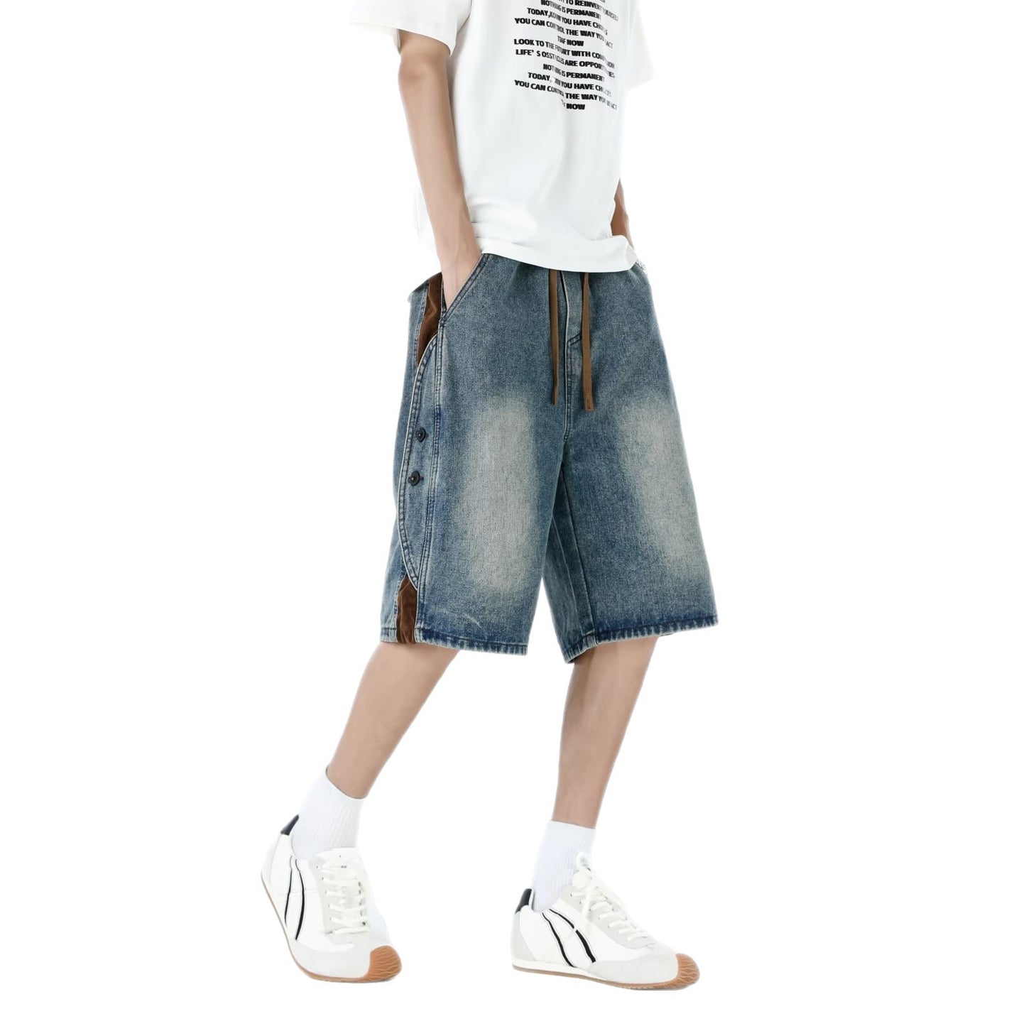 Casual Cropped Denim Pants - Harajuku Style