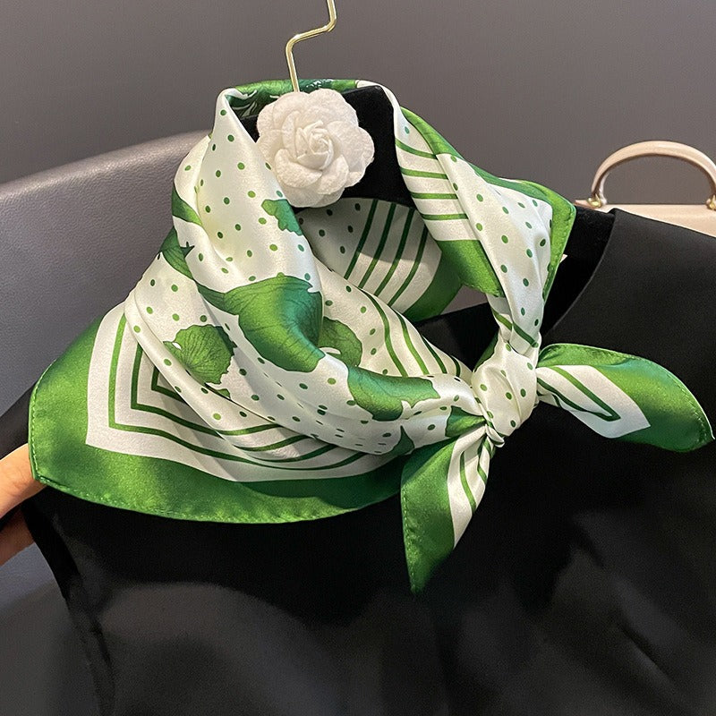 Playful Mulberry Silk Square Scarf for Women