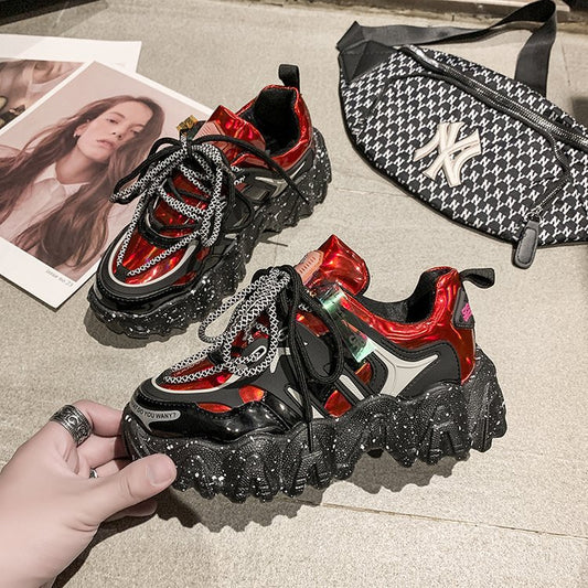 Harajuku Style Women's Trendy Thick Sole Sneakers