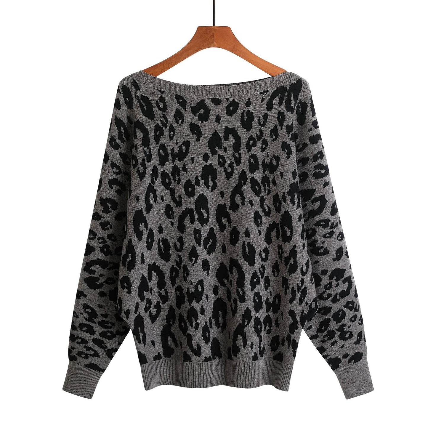 Women Leopard Print Vintage Sweater