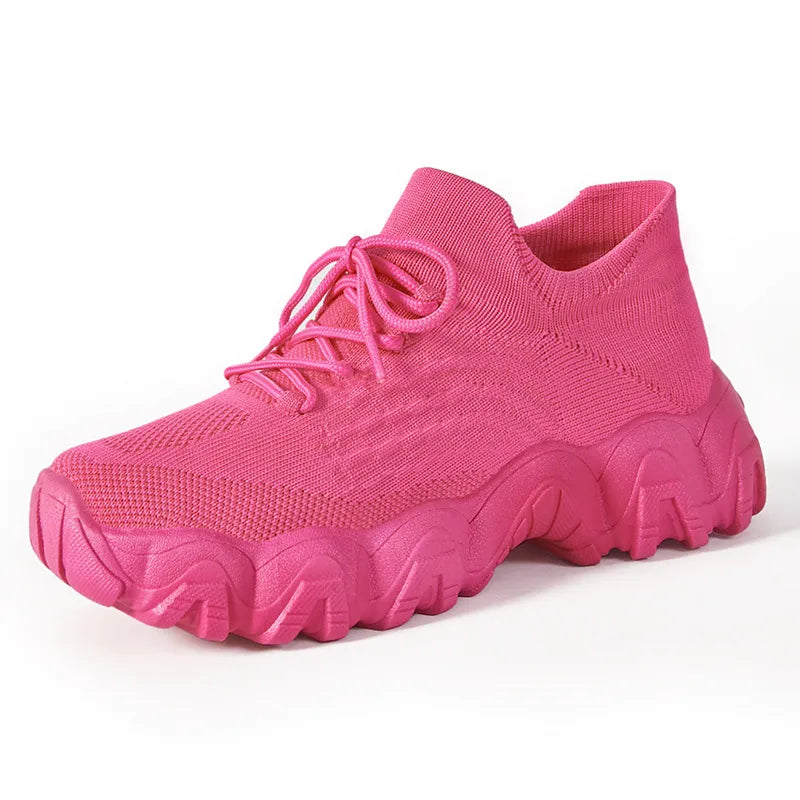 Lace Up Mesh Breathable Athletic Shoes